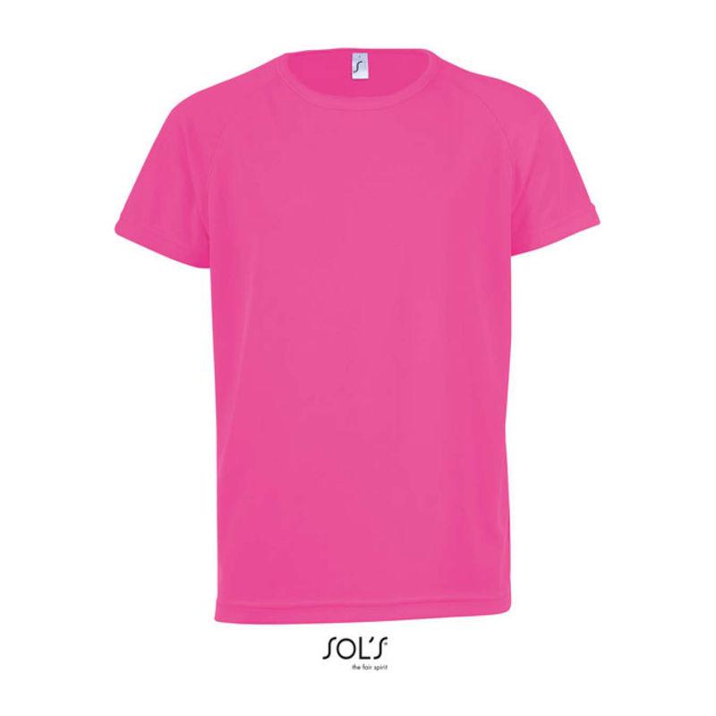 Tricou sport pentru copii, mâneci raglan, Sol's Sporty Neon Pink 2