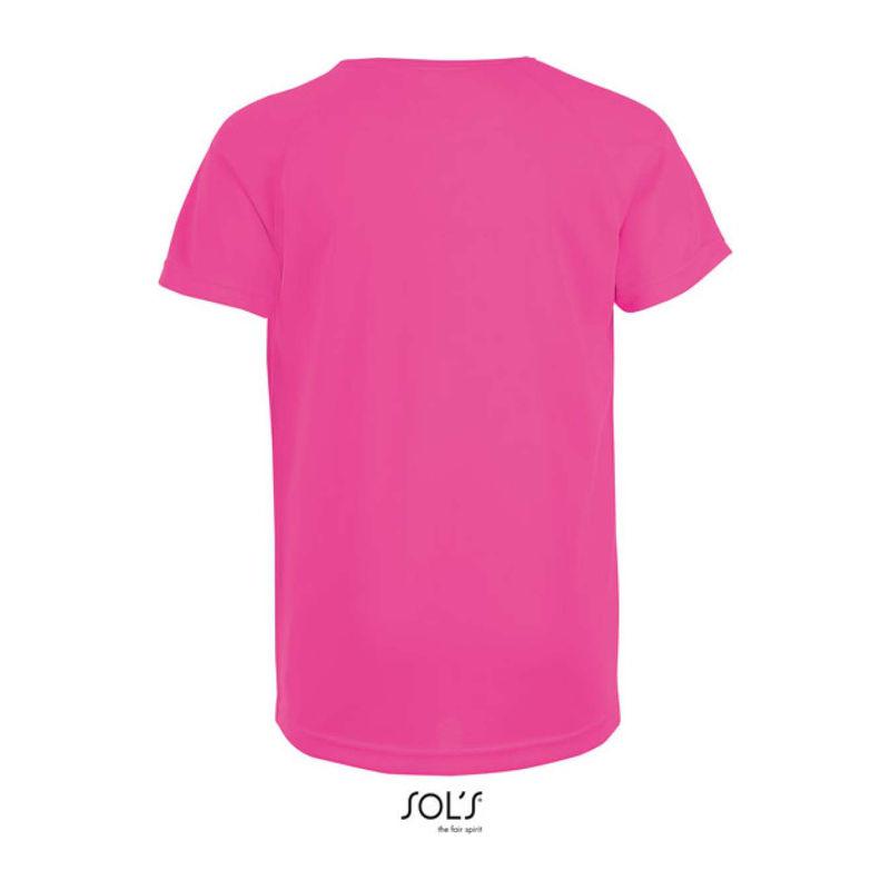 Tricou sport pentru copii, mâneci raglan, Sol's Sporty Neon Pink 2