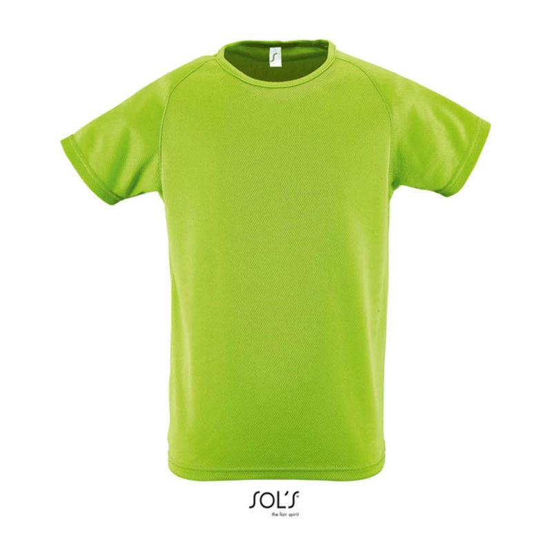 Tricou sport pentru copii, mâneci raglan, Sol's Sporty Verde