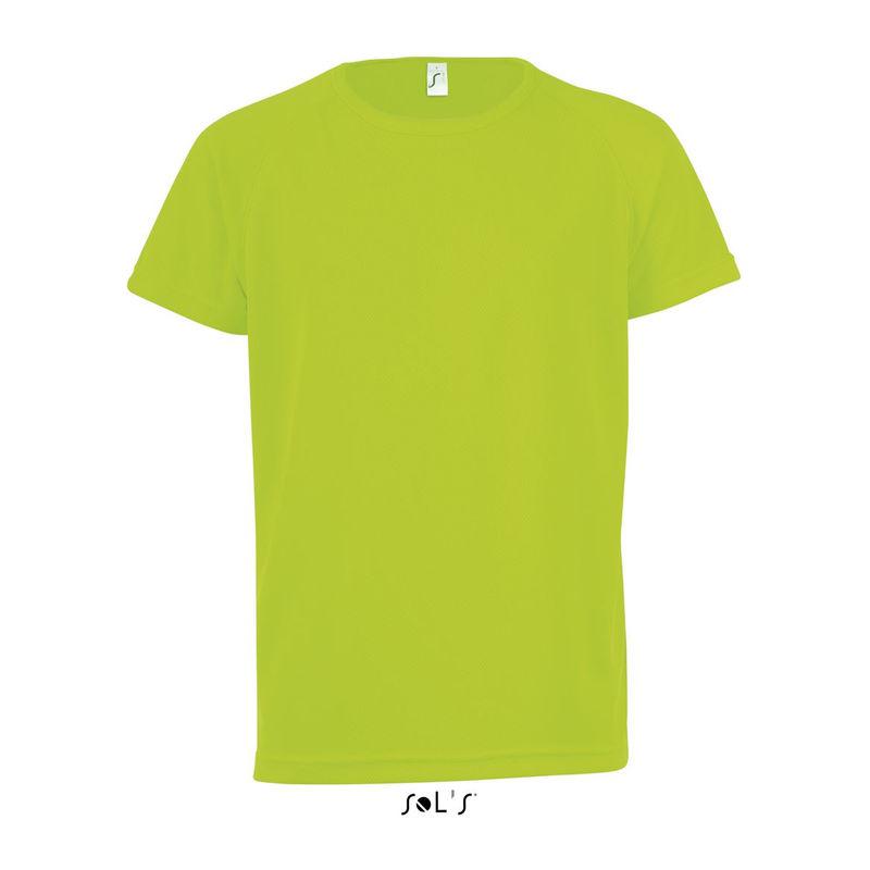 Tricou sport pentru copii, mâneci raglan, Sol's Sporty Neon Green