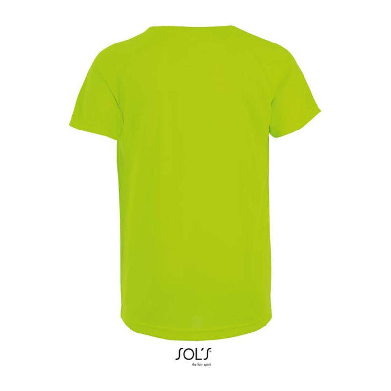 Tricou sport pentru copii, mâneci raglan, Sol's Sporty Neon Green