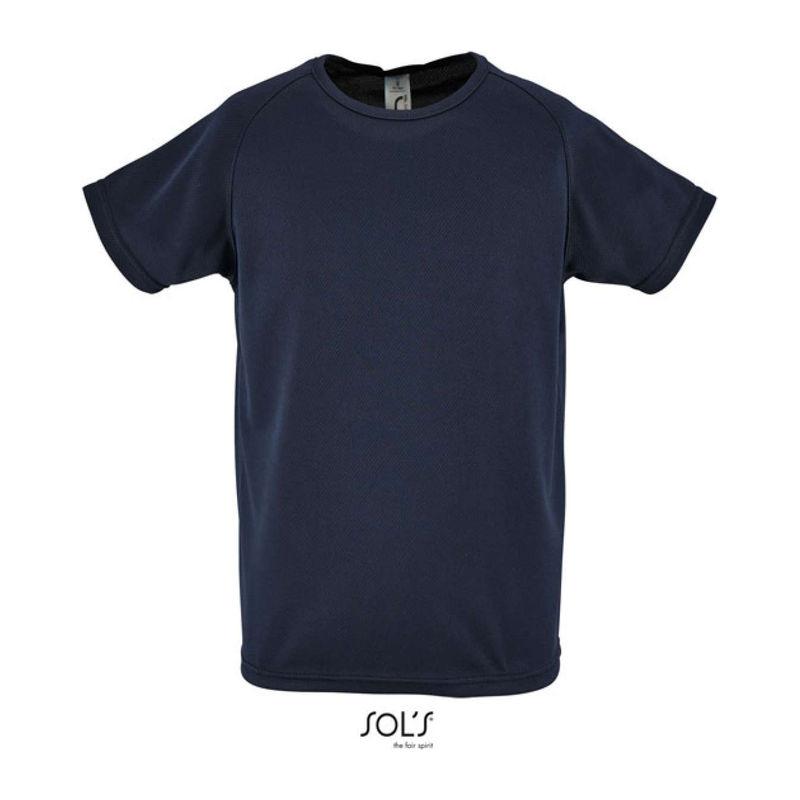 Tricou sport pentru copii, mâneci raglan, Sol's Sporty Orion Navy Blue