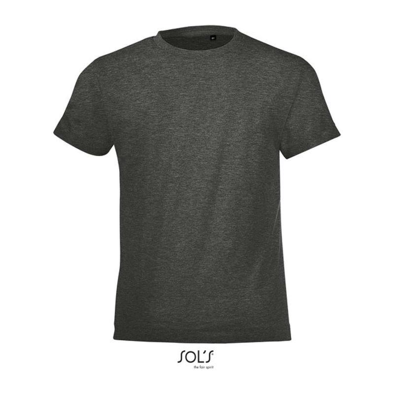 Tricou cu guler rotund pentru copii Sol's Regent Fit Charcoal Melange