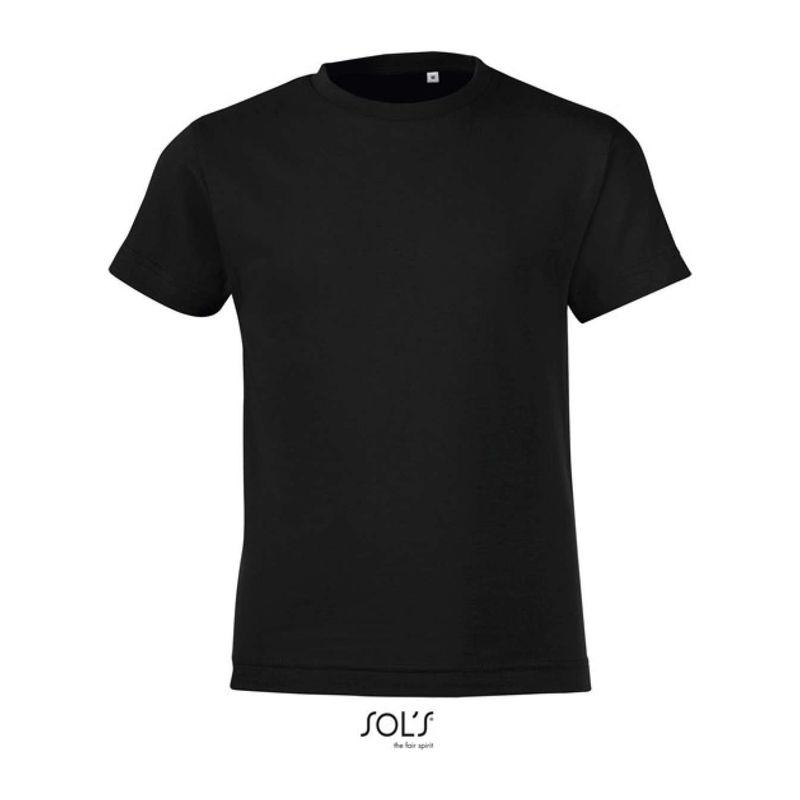 Tricou cu guler rotund pentru copii Sol's Regent Fit Negru