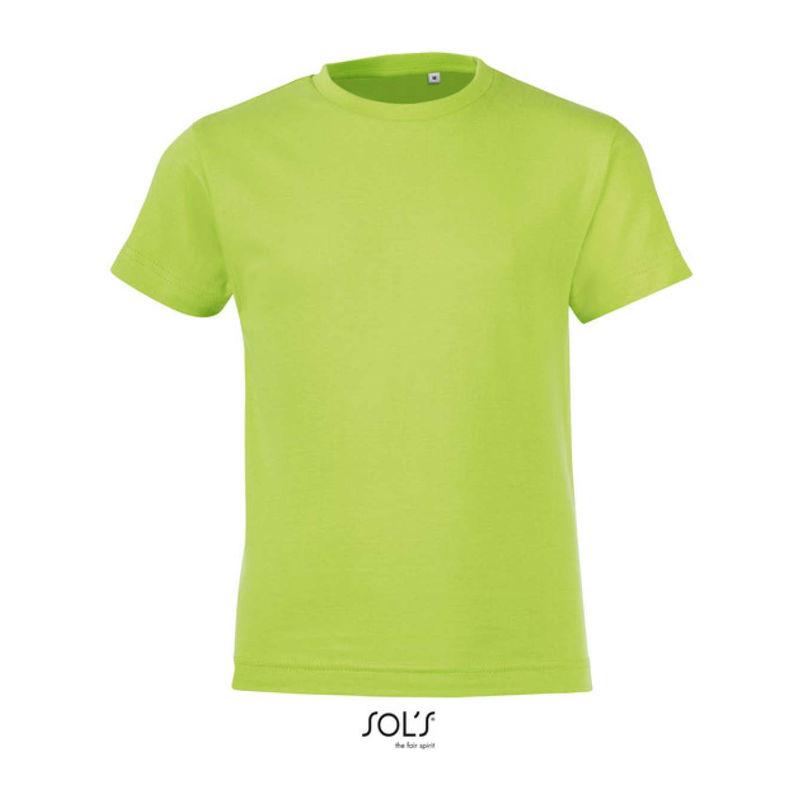 Tricou cu guler rotund pentru copii Sol's Regent Fit Verde