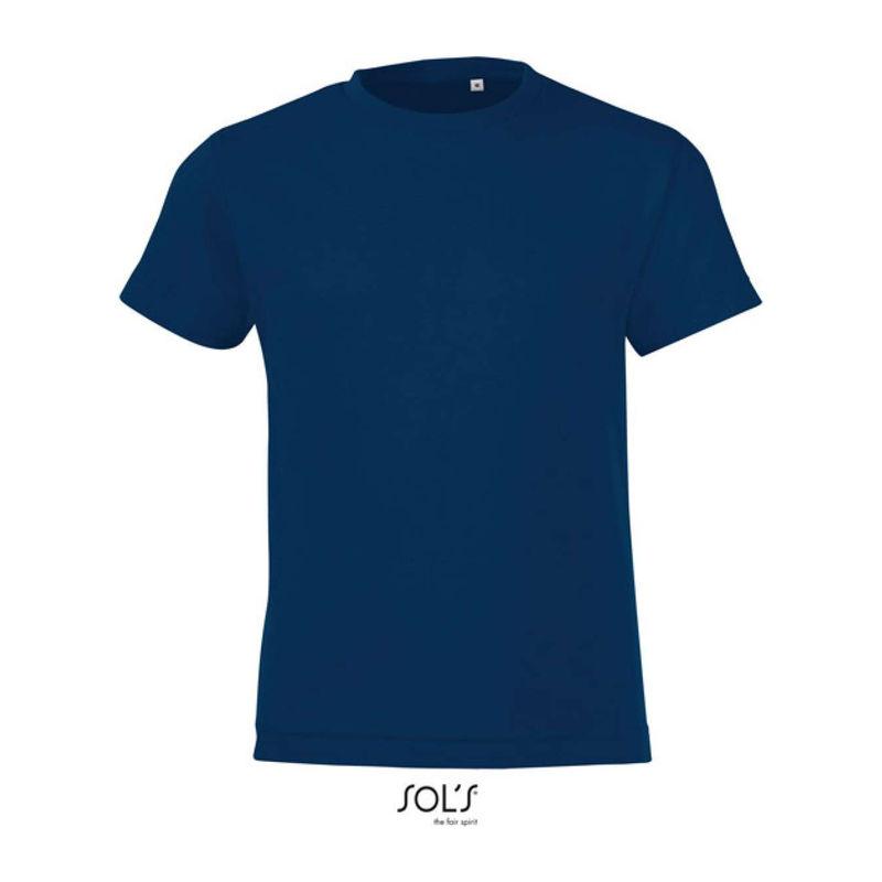 Tricou cu guler rotund pentru copii Sol's Regent Fit Orion Navy Blue