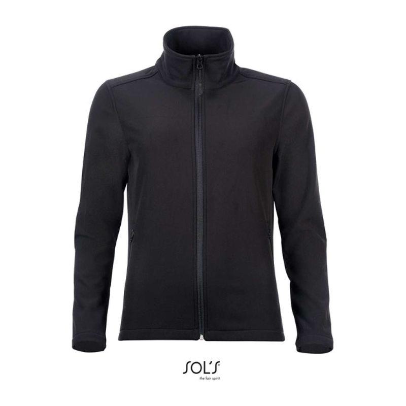 Jachetă softshell pentru femei, închidere cu fermoar, Sol's Race Negru