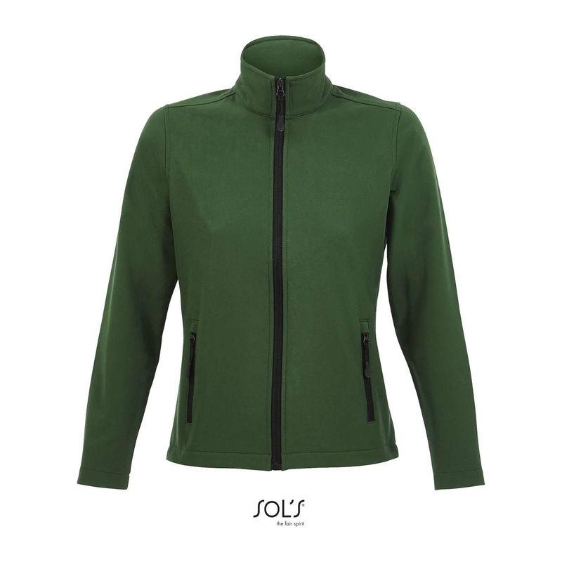 Jachetă softshell pentru femei, închidere cu fermoar, Sol's Race Verde M