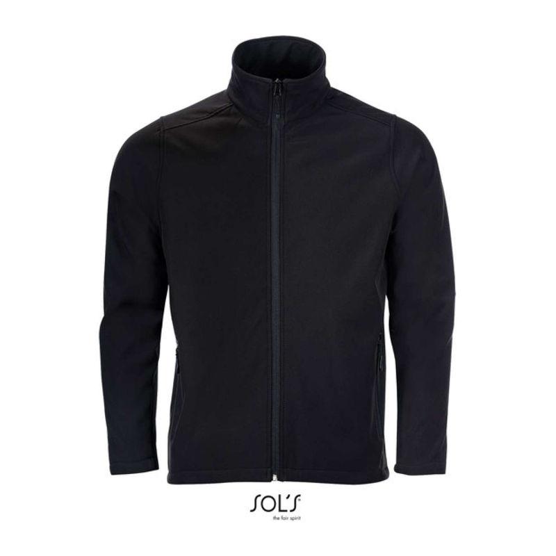 Jachetă softshell pentru bărbați, închidere cu fermoar, Sol's Race Negru XL