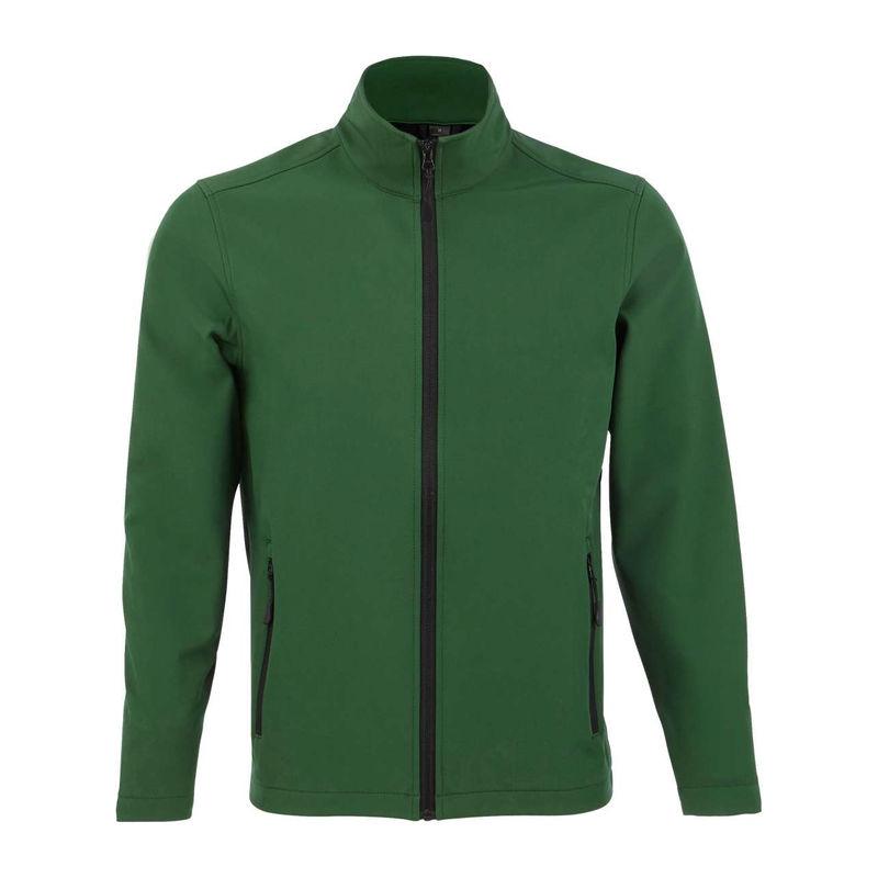 Jachetă softshell pentru bărbați, închidere cu fermoar, Sol's Race Verde S