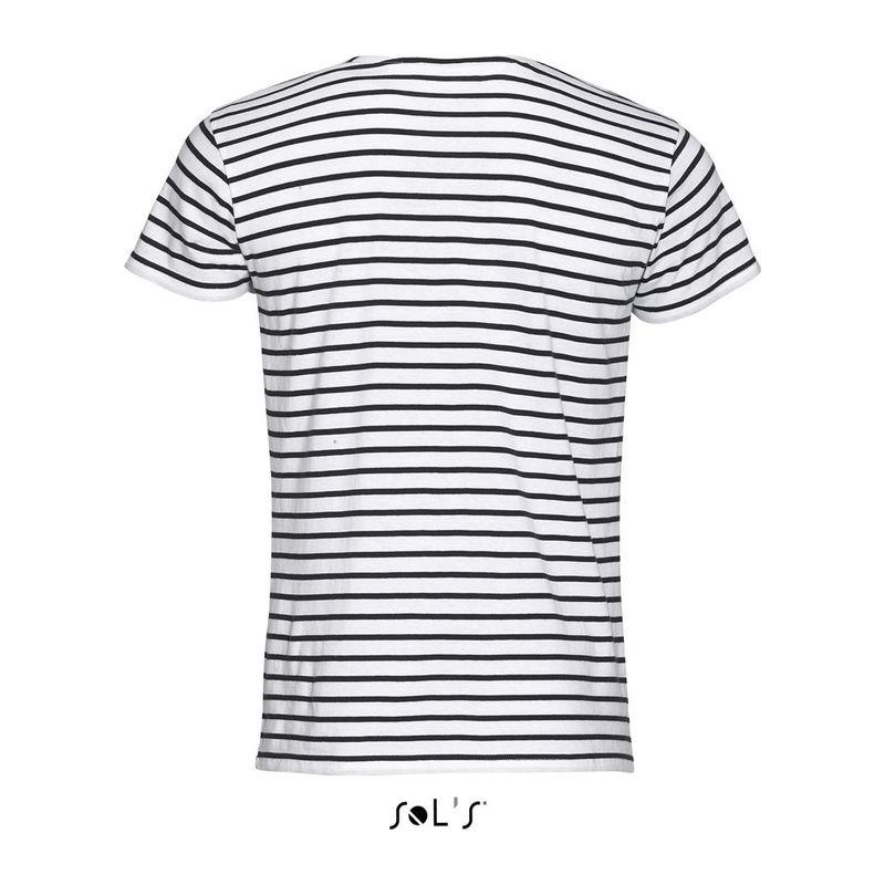 Tricou marinăresc cu guler rotund pentru bărbați Sol's Miles Alb L