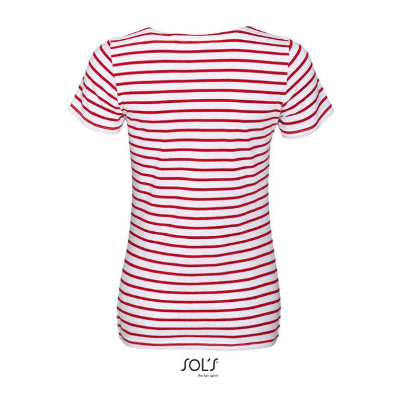 Tricou marinăresc cu guler rotund pentru femei Sol's Miles White-Orion Navy Blue XS