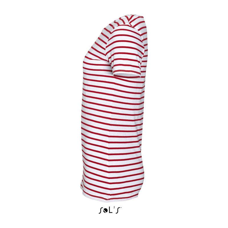 Tricou marinăresc cu guler rotund pentru femei Sol's Miles White-Orion Navy Blue XS