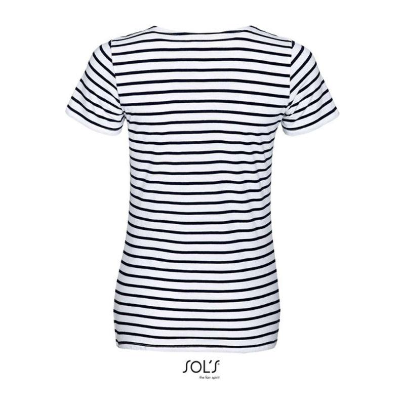 Tricou marinăresc cu guler rotund pentru femei Sol's Miles Alb XL