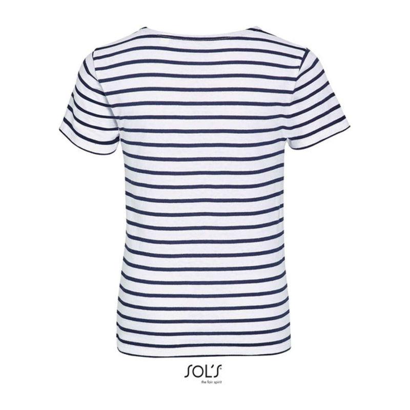 Tricou marinăresc cu guler rotund pentru copii Sol's Miles Alb