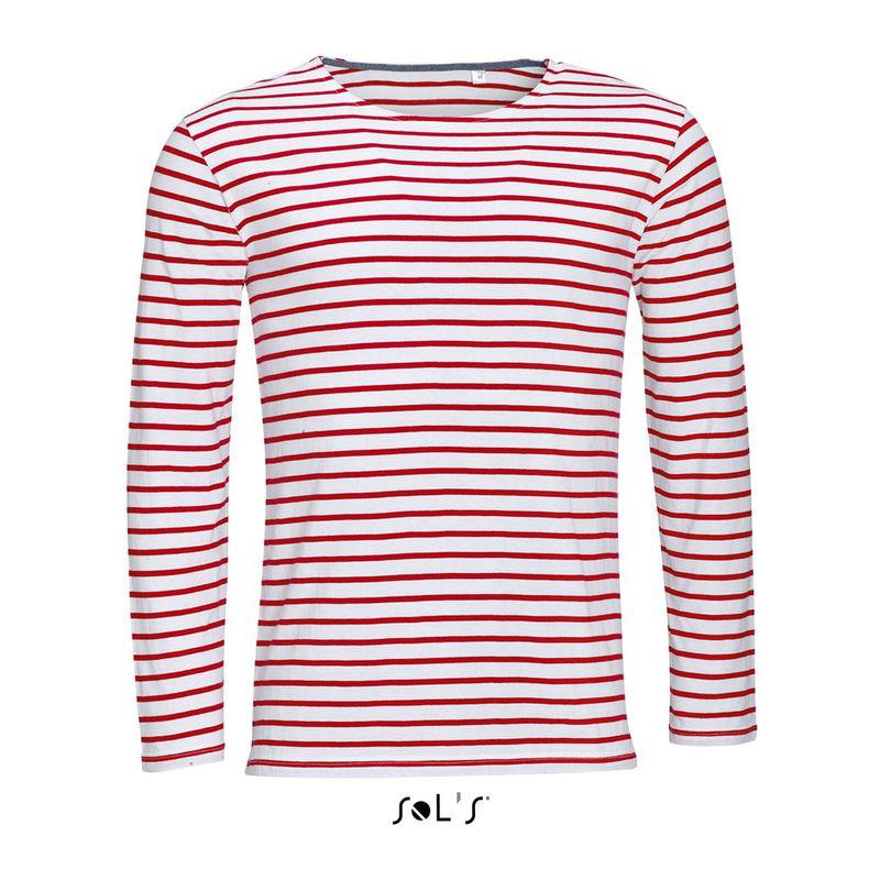 Bluză marinărească pentru bărbați Sol's Marine White-Orion Navy Blue XL