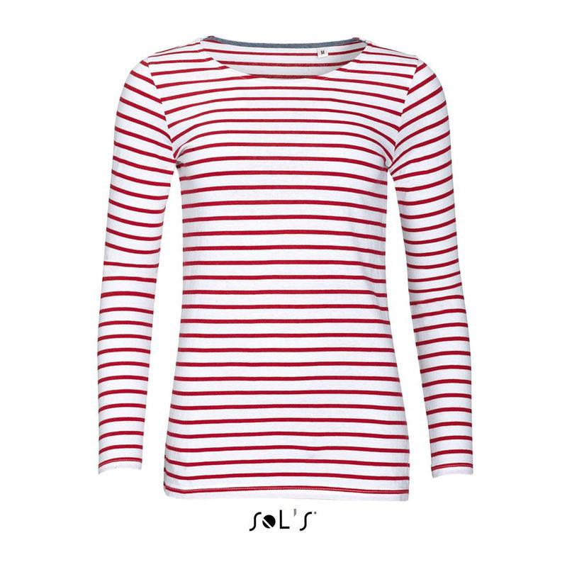 Bluză marinărească pentru femei Sol's Marine White-Orion Navy Blue XS