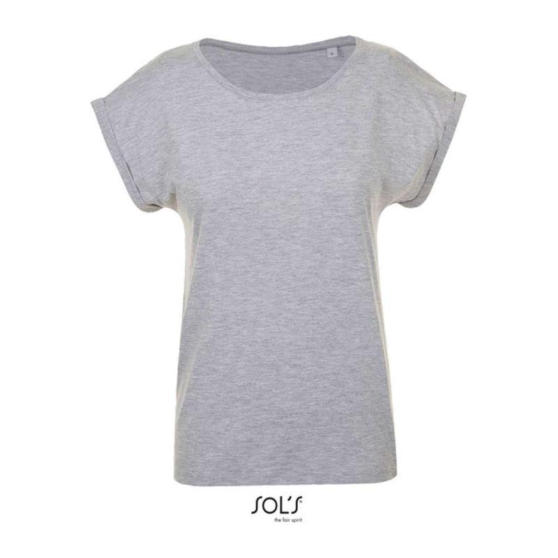 Tricou cu guler rotund pentru femei Sol's Melba Grey Melange S