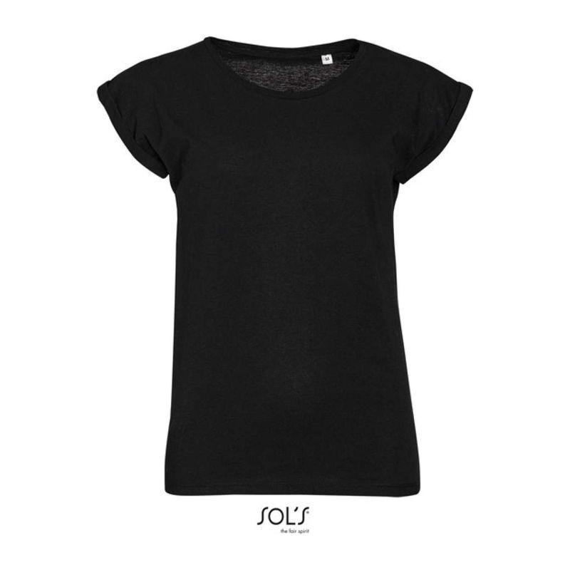Tricou cu guler rotund pentru femei Sol's Melba Negru M