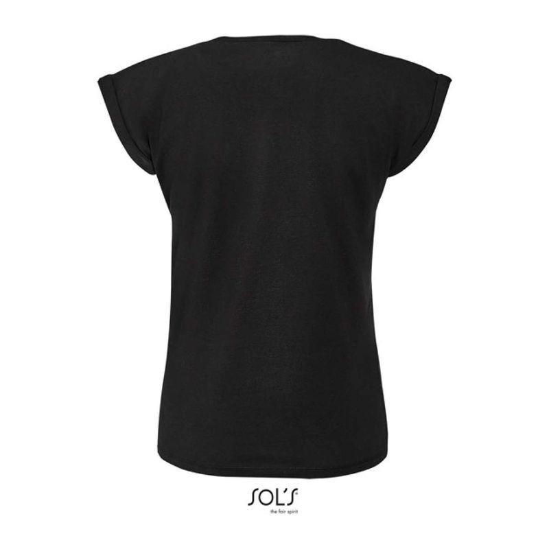 Tricou cu guler rotund pentru femei Sol's Melba Negru M