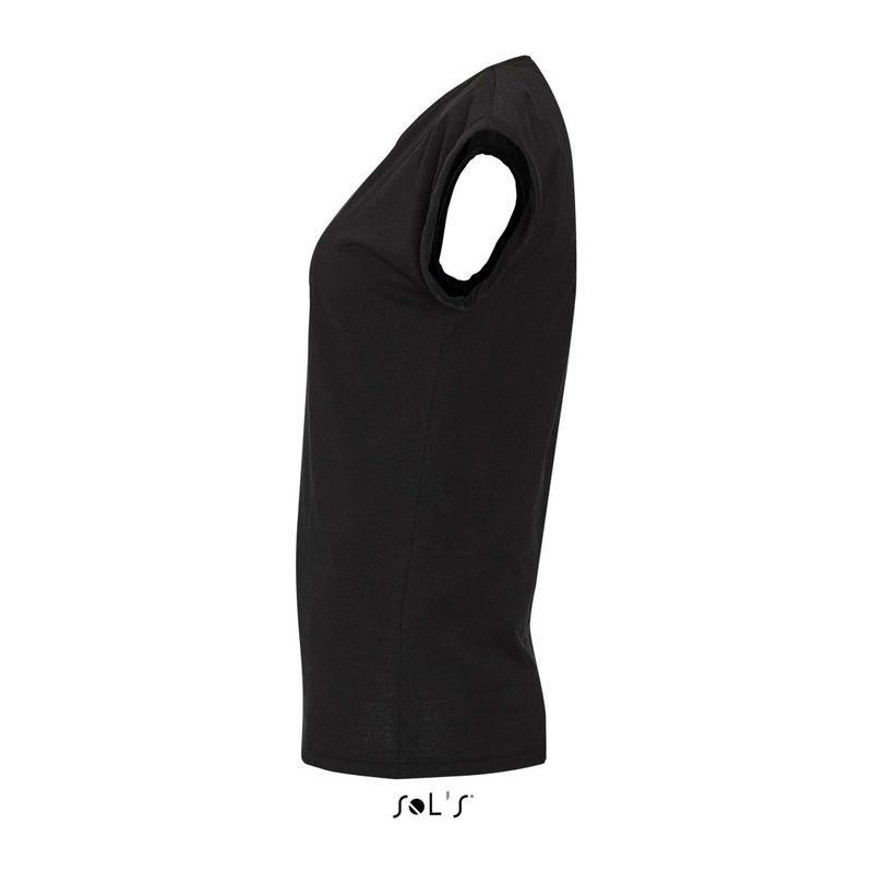 Tricou cu guler rotund pentru femei Sol's Melba Negru M