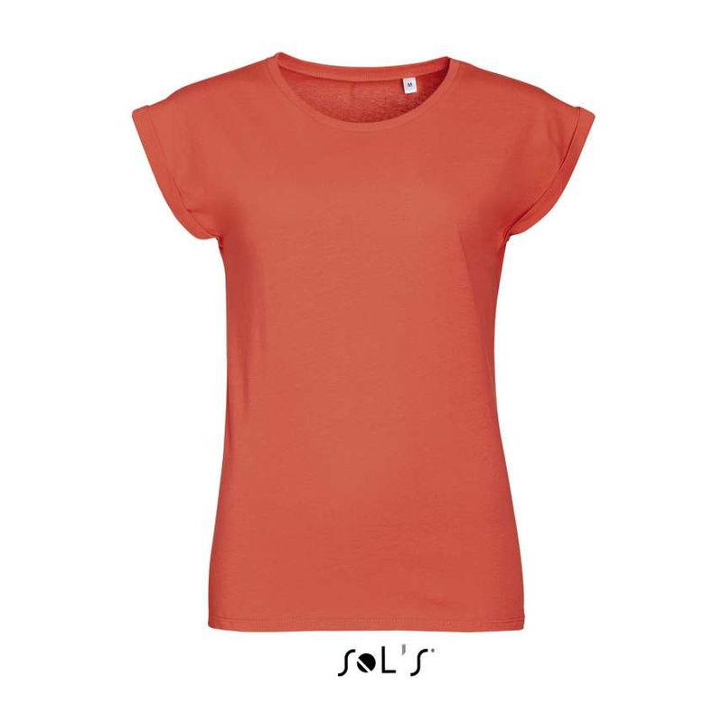 Tricou cu guler rotund pentru femei Sol's Melba Coral M