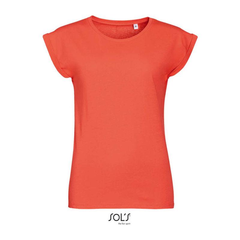 Tricou cu guler rotund pentru femei Sol's Melba Coral M