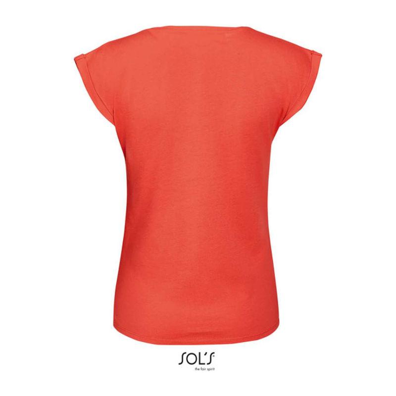 Tricou cu guler rotund pentru femei Sol's Melba Coral M