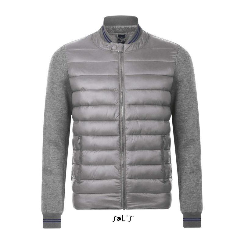 Jachetă unisex din două materiale Sol's Volcano Grey Melange/Metal Grey 3XL