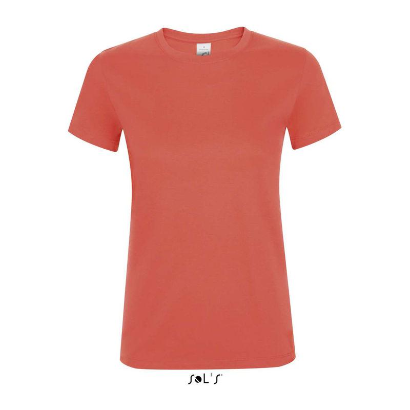 Tricou cu guler rotund, pentru femei, Sol's Regent Coral XL