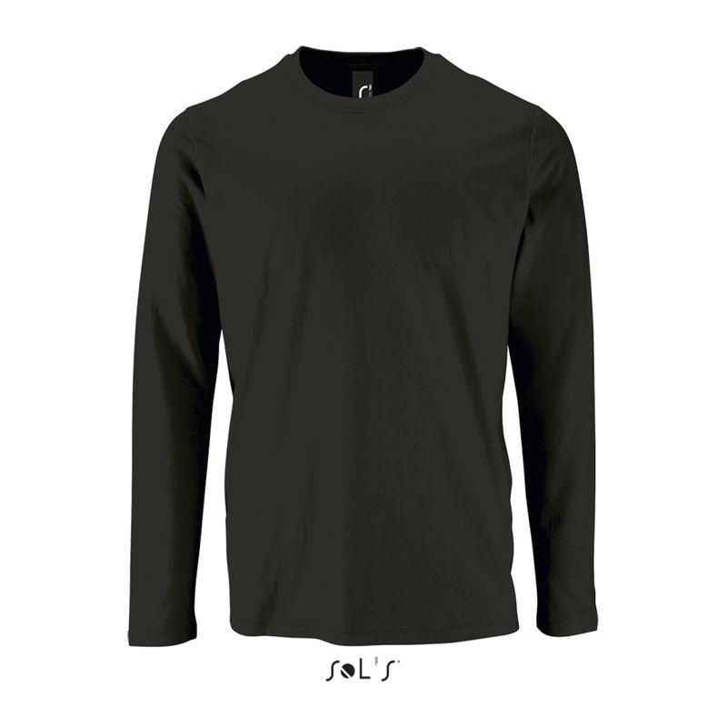 Tricou cu mânecă lungă pentru bărbați Sol's Imperial  Negru