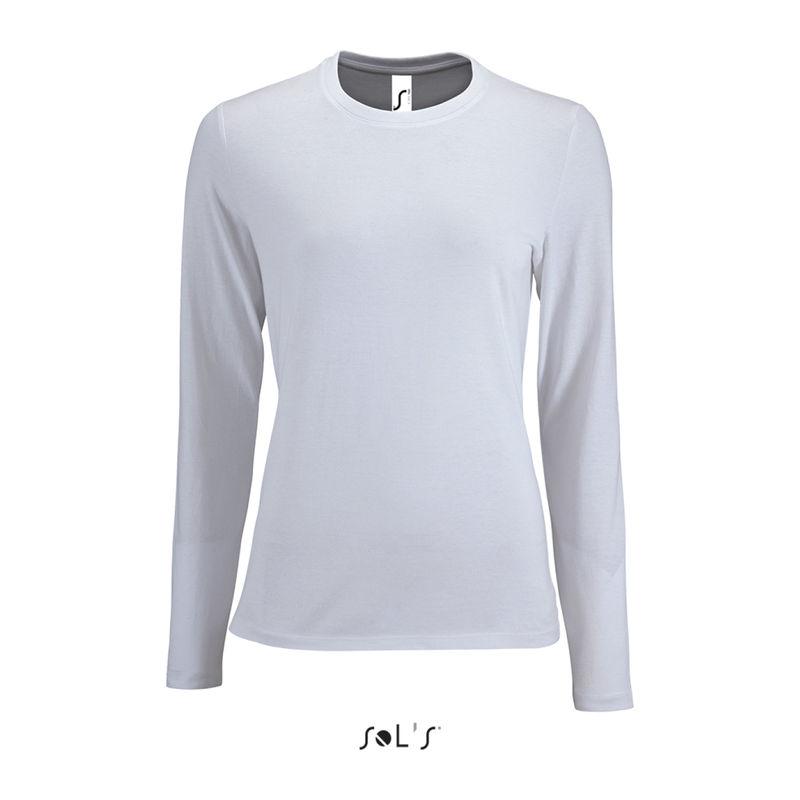 Tricou cu mânecă lungă pentru femei Sol's Imperial  Alb