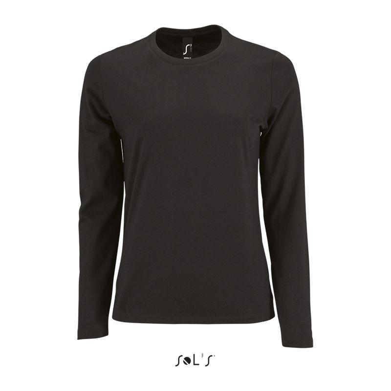 Tricou cu mânecă lungă pentru femei Sol's Imperial  Negru