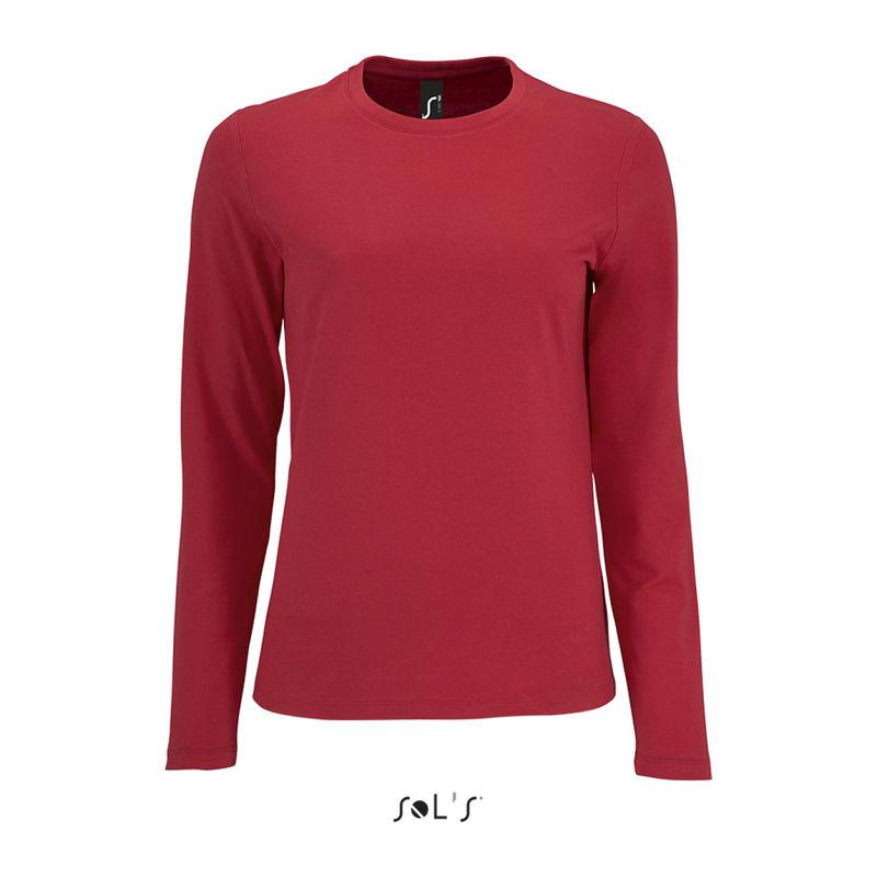 Tricou cu mânecă lungă pentru femei Sol's Imperial  Rosu