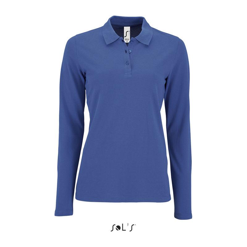 Tricou polo cu mânencă lungă pentru femei Sol's Perfect  Albastru