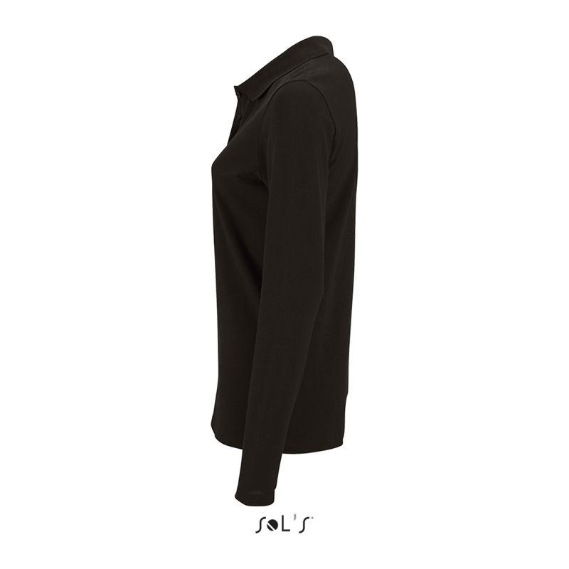 Tricou polo cu mânencă lungă pentru femei Sol's Perfect  Negru L