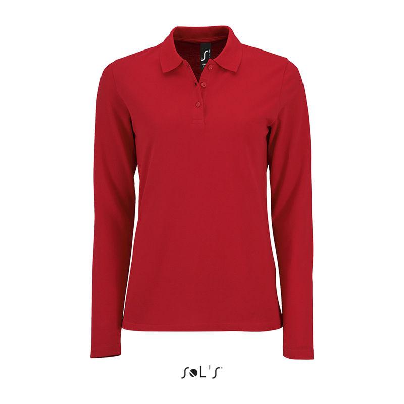 Tricou polo cu mânencă lungă pentru femei Sol's Perfect  Rosu