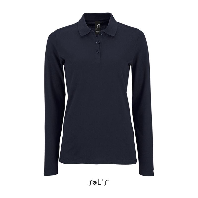 Tricou polo cu mânencă lungă pentru femei Sol's Perfect  Orion Navy Blue