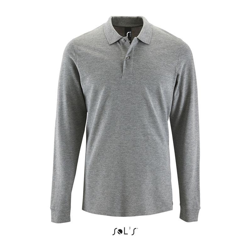 Tricou polo cu mânencă lungă pentru bărbați Sol's Perfect  Grey Melange
