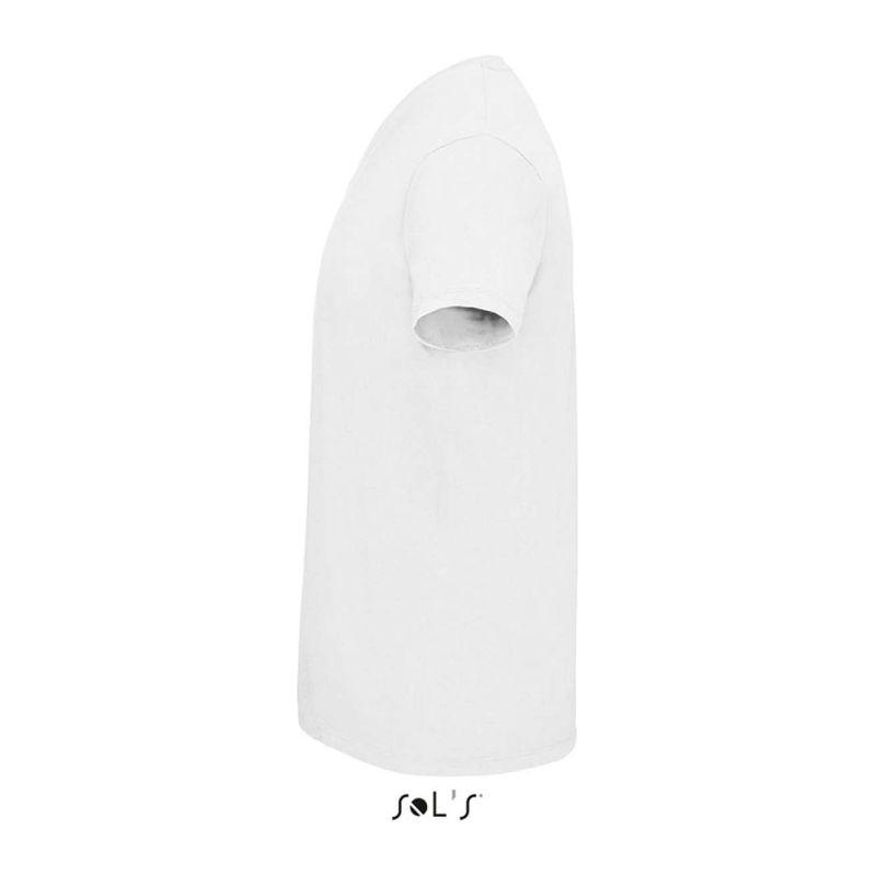 Tricou cu guler în V pentru bărbați Sol's Imperial  Alb L