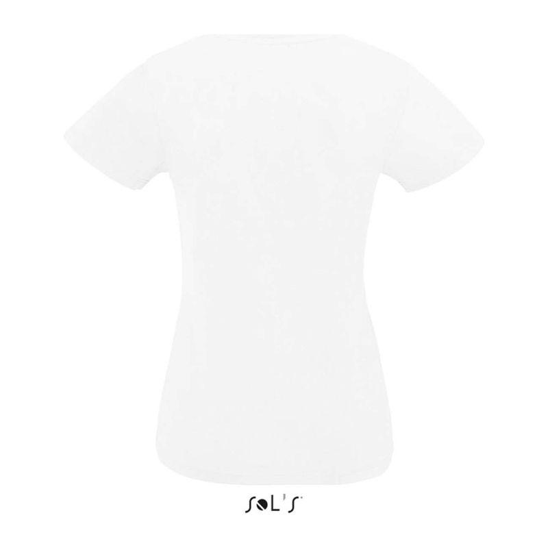 Tricou cu guler în V pentru femei Sol's Imperial  Alb L