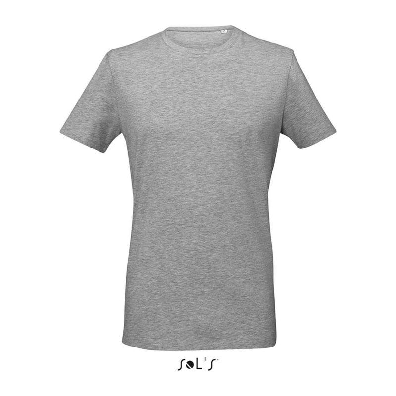Tricou cu guler rotund pentru bărbați Sol's Millenium Grey Melange XL