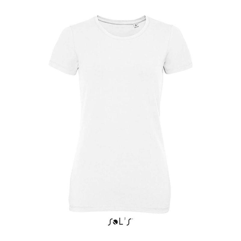 Tricou cu guler rotund pentru femei Sol's Millenium Alb