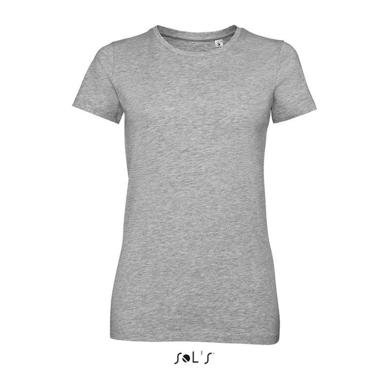 Tricou cu guler rotund pentru femei Sol's Millenium Grey Melange XL