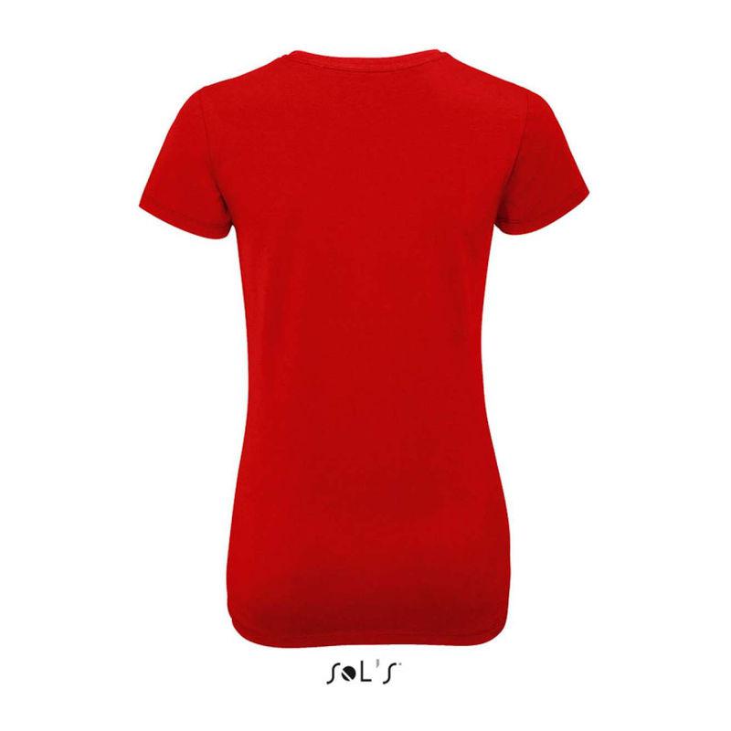 Tricou cu guler rotund pentru femei Sol's Millenium Rosu XXL
