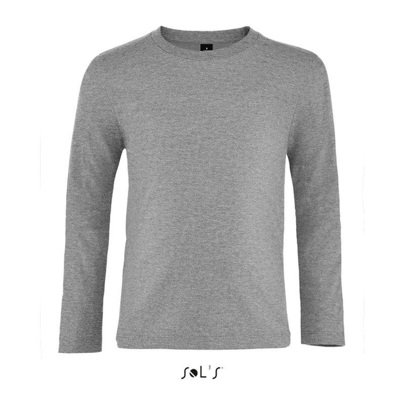 Tricou cu mânecă lungă pentru copii Sol's Imperial  Grey Melange