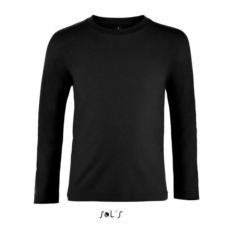 Tricou cu mânecă lungă pentru copii Sol's Imperial  Negru