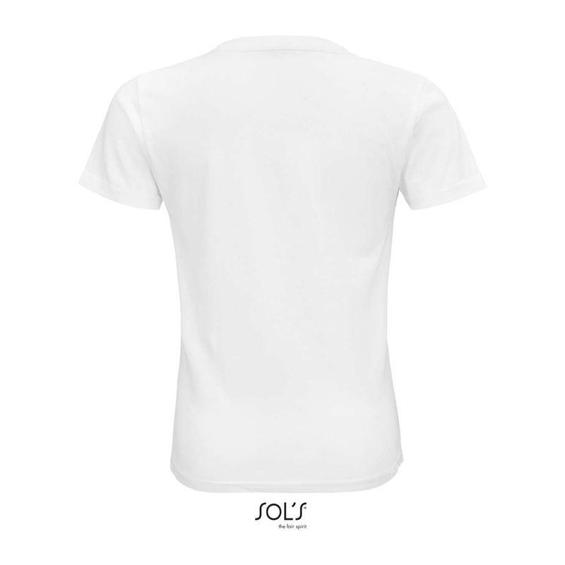 Tricou din bumbac organic cu guler rotund pentru copii Sol's Crusader Alb
