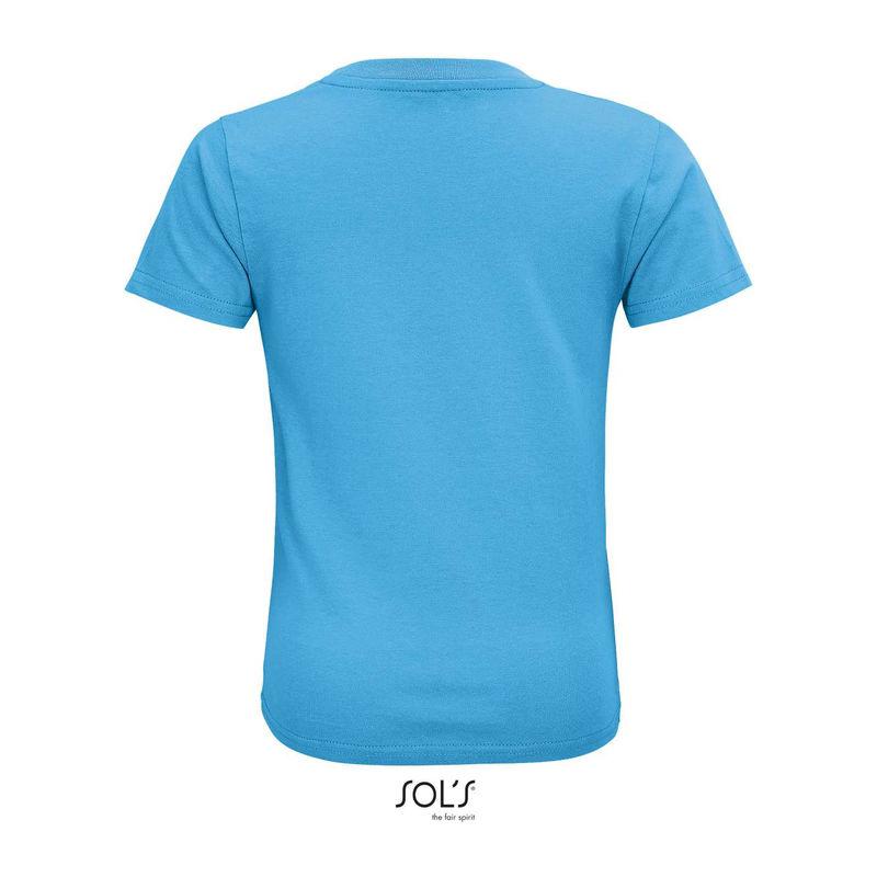 Tricou din bumbac organic cu guler rotund pentru copii Sol's Crusader Albastru