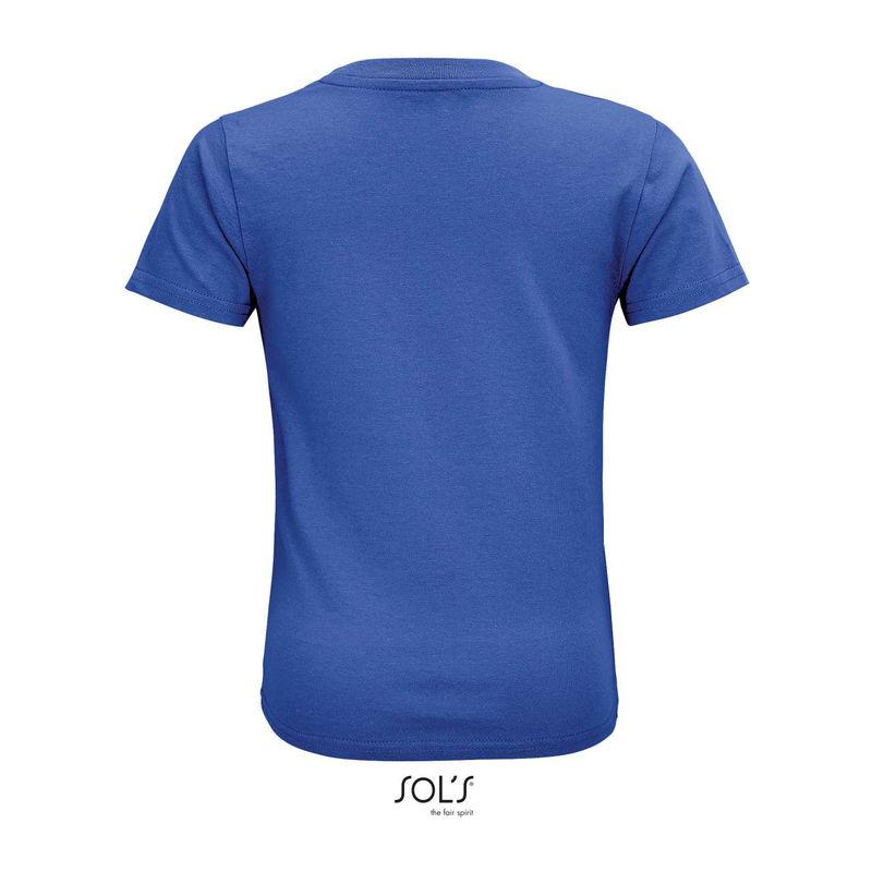 Tricou din bumbac organic cu guler rotund pentru copii Sol's Crusader Albastru